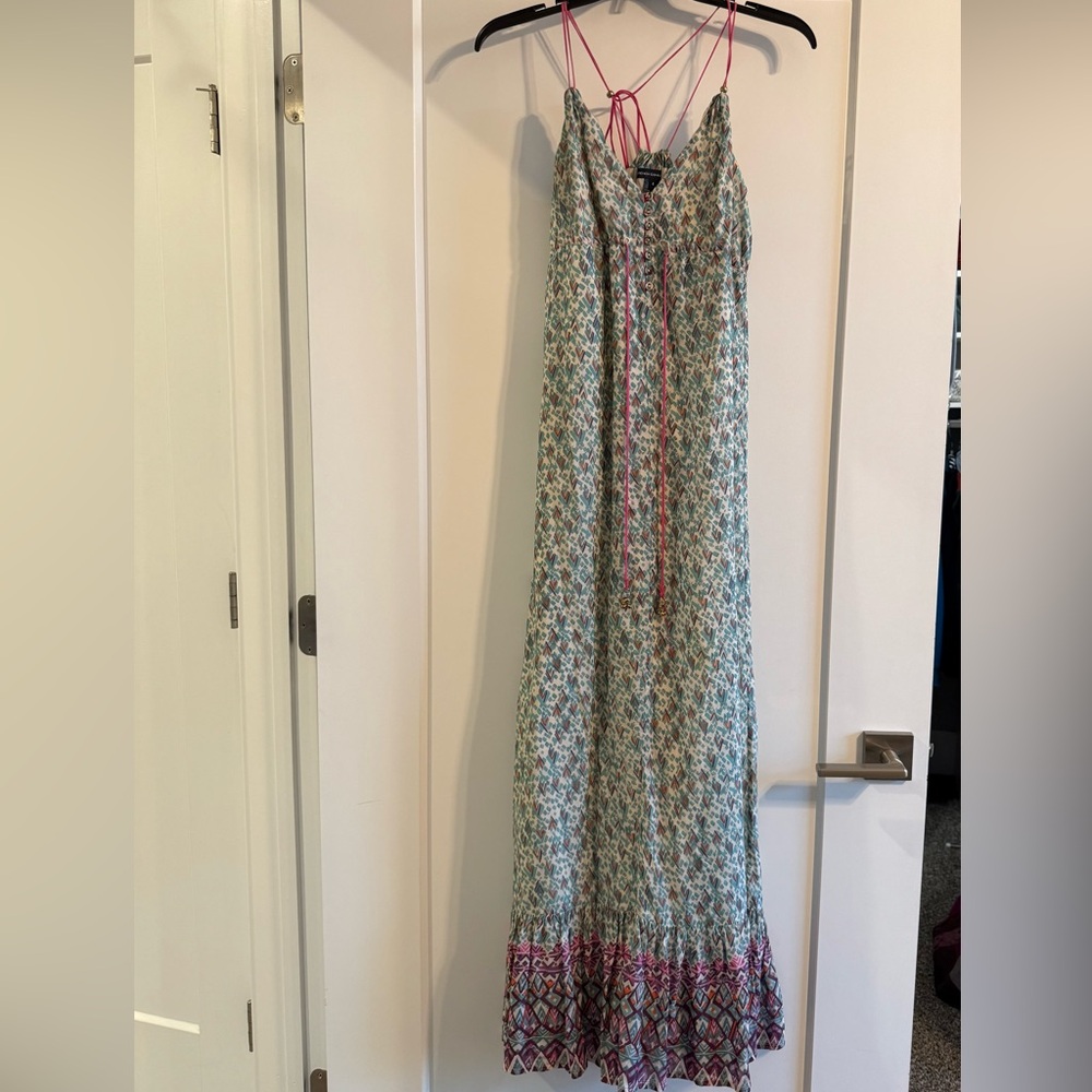 Vintage French Connection Floral Maxi Dress with Pink and Blue